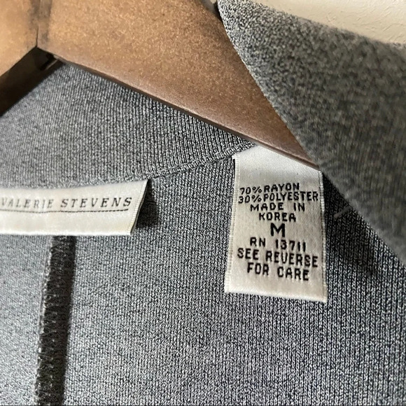 Retro Cardigan Blazer Jacket Open Collar Long Button Blazer Gray Size Medium - Picture 7 of 11